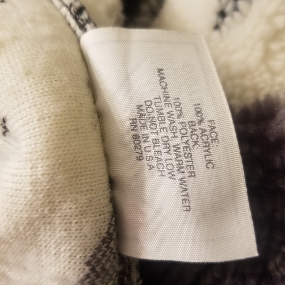 Vintage 90's fit Black mountain fleece black white gray M - Picture 8 of 8